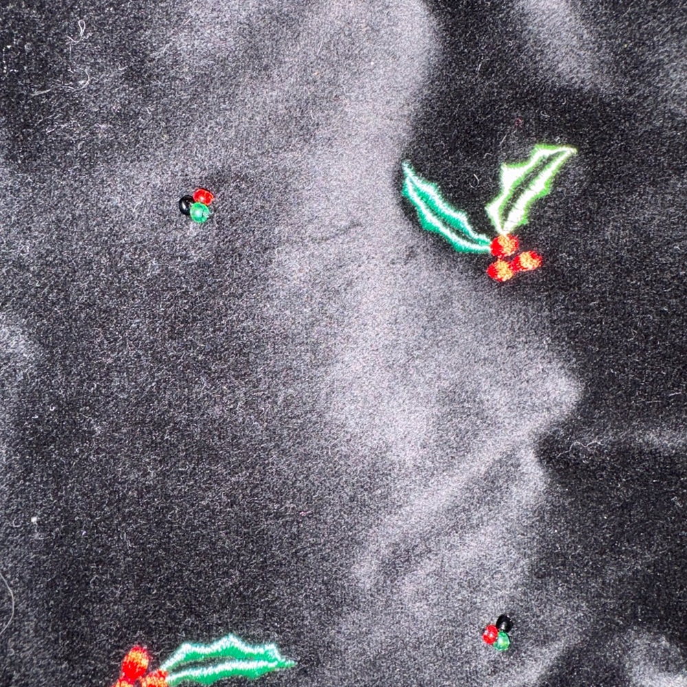 Elegant Black velvet Tote with Festive Embroidery - Picture 3 of 4